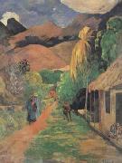 Paul Gauguin Street in Tahiti (mk07) china oil painting reproduction